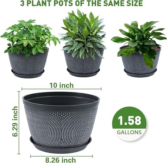 Quarut 10 Inch Flower Pots Planters - Image 6