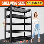 71.2" H Garage Shelving Heavy Duty Storage Shelves, Adjustable Metal Shelving - Image 3