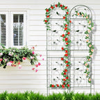 Metal Garden Trellis for Climbing Plants, 4 Pack 86.5" x 19.7" Black Plant - Image 6