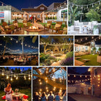 96FT Outdoor String Lights, Commercial Grade Heavy Duty White Wire Patio Light - Image 7