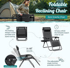 Homall Zero Gravity Chair Patio Folding Lawn Lounge Chairs Outdoor Lounge - Image 8