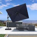 PURPLE LEAF 9' X 9' Left-right Tilt Patio Umbrella Outdoor Cantilever Swivel by PURPLELEAF