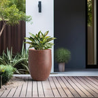 Kante 21.7 Inch Tall Concrete Planter, Large Indoor Outdoor Plant Pot - Image 3