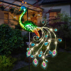 Glintoper Solar Garden Lights, 39 Inch Height Outdoor Metal Peacock Decorative by Glintoper