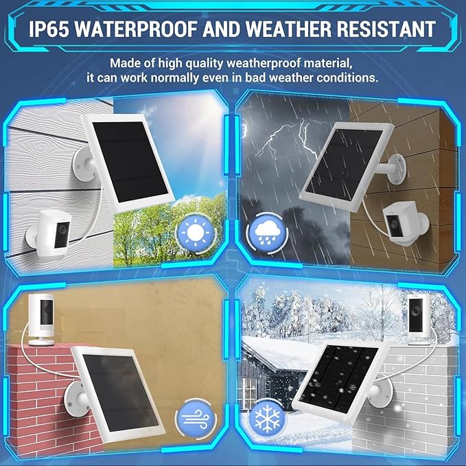 IP65 Solar Panel Outdoor for Ring Cameras Spotlight Cam Plus/Pro Stick Up - Image 5