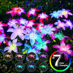 Solar Garden Lights Outdoor, 4 Pack Blooming Lily Solar Flowers Outdoor - Image 2