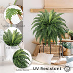 35" Ferns Artificial Bush Plants Large, 2 Artificial Boston Ferns - Image 3