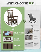 Oversized Outdoor Rocking Chair, HDPE All Weather Resistant Rocking Chairs - Image 8