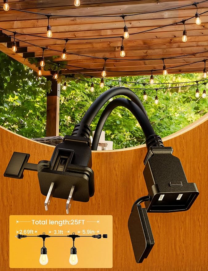 Svater Outdoor Led String Lights 25 FT, Patio Lights - Image 2