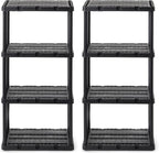 Gracious Living 2 Pack Light Duty Storage Shelves, Knect-A-Shelf 4-Shelf by GraciousLiving