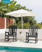 Ciokea Oversized Outdoor Rocking Chairs Set of 2, 380lbs Heavy-Duty Large Patio - Image 2