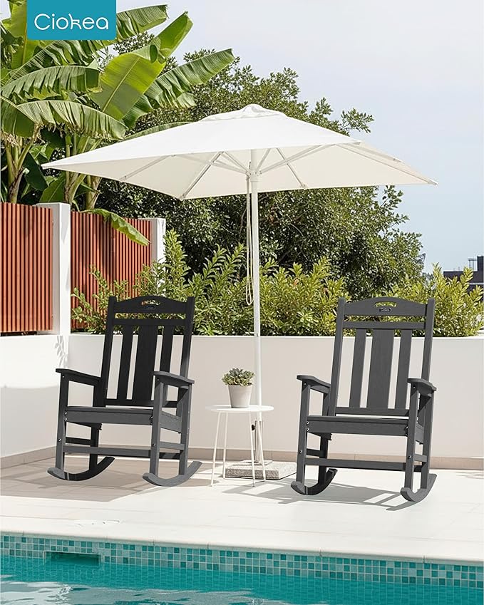 Ciokea Oversized Outdoor Rocking Chairs Set of 2, 380lbs Heavy-Duty Large Patio - Image 2