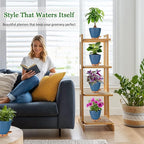 6 Inch Self Watering Pots for Indoor Plants – Small Plastic Planters - Image 2