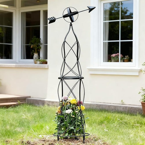 41-Inch Metal Obelisk Trellis – Elegant Garden Support by Goooxim