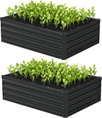 4x3x1ft Galvanized Raised Garden Bed, Outdoor Planter Box Metal Patio Kit by Foxlang