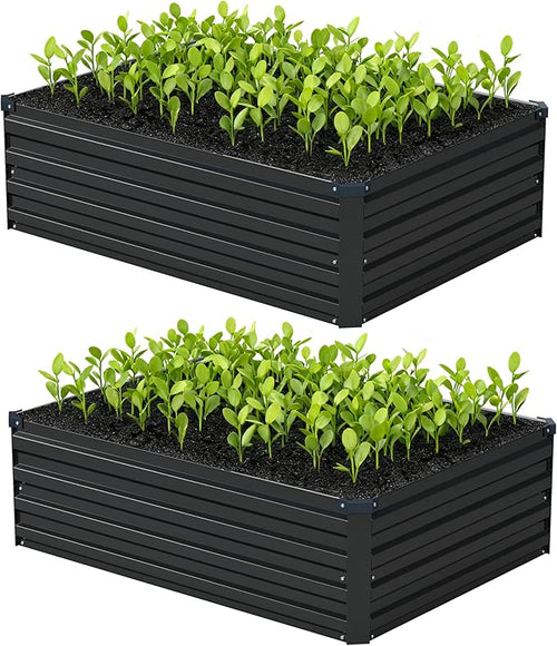 4x3x1ft Galvanized Raised Garden Bed, Outdoor Planter Box Metal Patio Kit by Foxlang