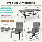 Pamapic 7-Piece Outdoor Dining Set, Patio Dining Set - Image 6