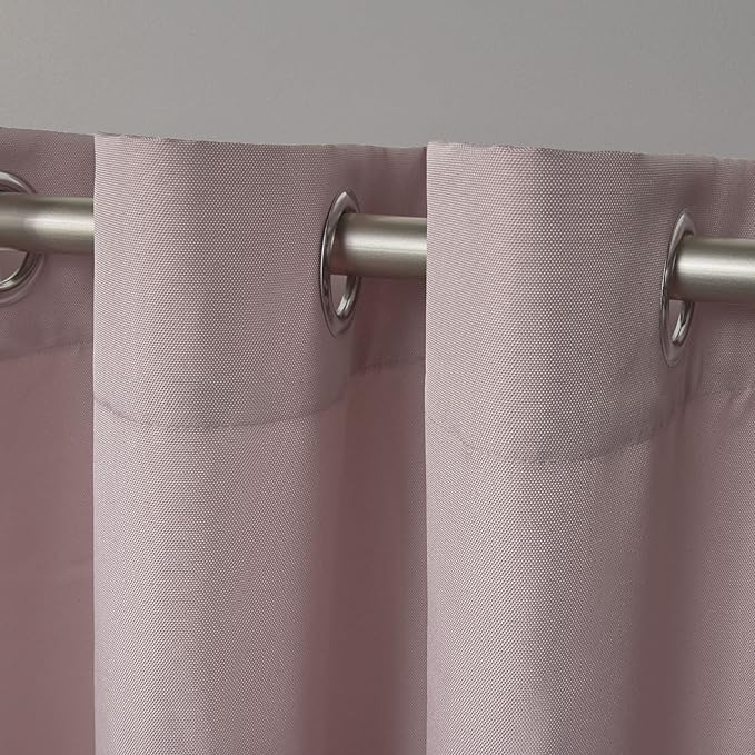 NICOLE MILLER NEW YORK Canvas Indoor/Outdoor Grommet Top Curtain Panel Pair - Image 3