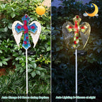 YJFWAL Cardinal Bird&Rose Cross Garden Stake Light, Solar Glass Cross - Image 2