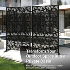 72in Metal Privacy Screen Outdoor Decorative Panel – Freestanding Rustproof - Image 2