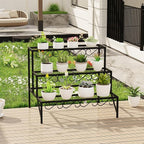 3 Tier Metal Plant Stand Outdoor Indoor, Heavy Duty Flower Pot Holder Display - Image 5