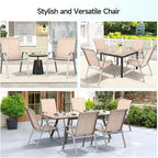 Patio Chairs Set of 6, Easily Set Up Stackable Outdoor Dining Chairs - Image 8