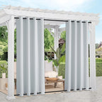 NICETOWN 2 Panels Greyish White Privacy Outdoor Curtains by NICETOWN