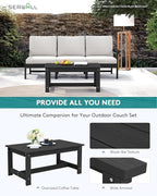SERWALL HDPE Patio Sofa Set, 4-piece Sectional Outdoor Furniture Set, All - Image 5