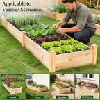 MIXC 8×2ft Wooden Horticulture Raised Garden Bed Divisible Elevated Planting - Image 7
