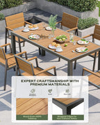 5-Piece Outdoor Dining Set, Aluminum Dining Table Set - Image 2