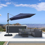 PURPLE LEAF 9' X 9' Left-right Tilt Patio Umbrella Outdoor Cantilever Swivel - Image 2