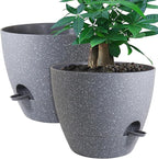 12inch 2Pack Large Self Watering Planters, Plastic Plant Pots by UOUZ