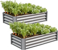 Galvanized Raised Garden Bed, Outdoor Planter Box Metal Patio Kit Planting Bed by Anmiro