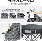 Double Camping Chairs Padded Loveseat Chair - Image 4