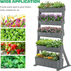 DoCred Vertical Wooden Raised Garden Bed, 5 Tier Garden Planters Freestanding - Image 8