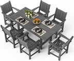 Pamapic 7 PCS Outdoor Dining Set, Spacious HDPE Outdoor Table and Chairs - Image 8