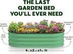 Plant & Plot Galvanized Raised Garden Beds Outdoor // 4×2×1 ft Planter Raised - Image 4