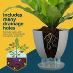 Gray Plant Pots with Drainage Holes & Saucers 15 Pack, Indoor & Outdoor - Image 6