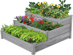 Yaheetech 3 Tier 47 x 47 x 22in Raised Garden Bed Horticulture Outdoor Elevated by Yaheetech