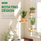 Rotating Window Shelves for Multiple Plants Indoor, 3-tier Metal Corner gold - Image 2