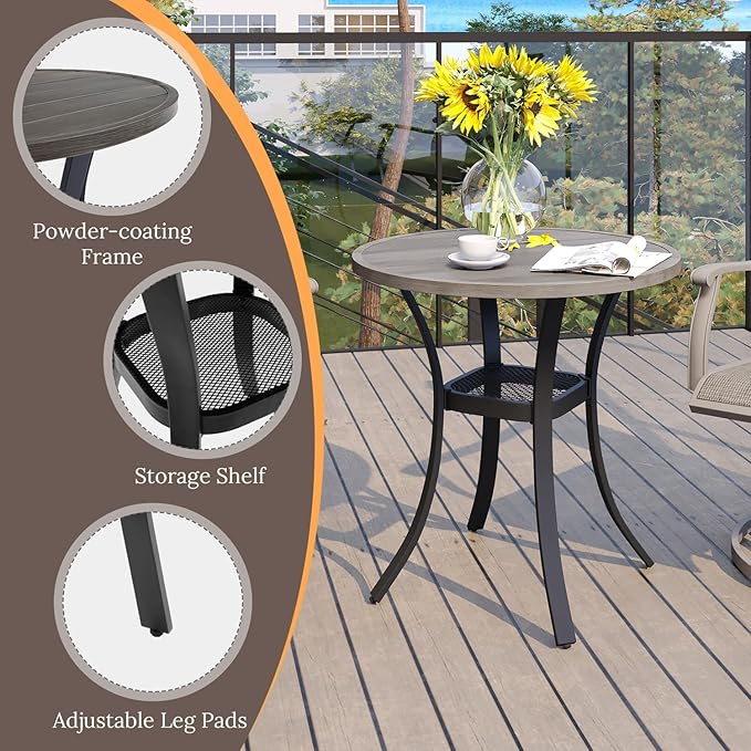VICLLAX 27.5" Outdoor Round Patio Table - Image 5
