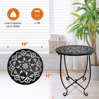 Patio Side Table, Weather Resistant Metal Side Table, Small Round Outdoor End - Image 6
