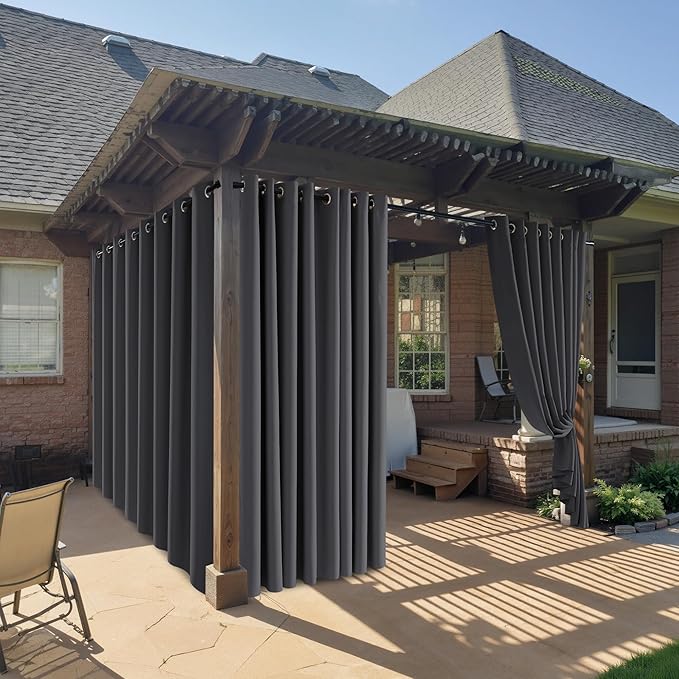 RYB HOME Outdoor Curtains for Patio Waterproof Block Sunlight Thermal Insulated by RYBHOME