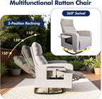 Outdoor Recliner Chair Set of 2, Wicker Patio Recliners - Image 3