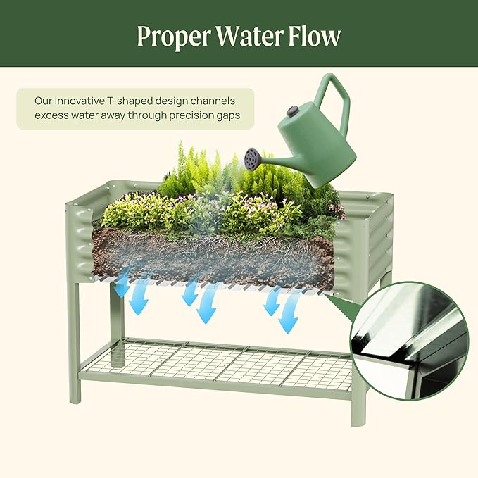 Elevated Raised Garden Bed-V Series, 1000 Lbs Weight Capacity, Outdoor Planter - Image 5