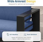 Solaste Aluminum Outdoor Patio Furniture Set, 5 Seats Patio Sectional Sofa - Image 4