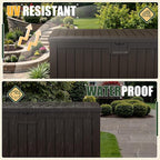 JUMMICO 250 Gallon Outdoor Resin Deck Box - Image 4