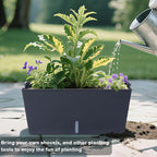 Window Box Planter 6 Pcs, 16.5 Inches Self Watering Rectangle Flower Plant Pots - Image 3