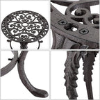OwnMy Heavy Duty Cast Iron Plant Stand Vintage Iron Flower Pot Holder, Rustic - Image 4