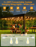 50FT Outdoor String Lights, Patio Lights - Image 2